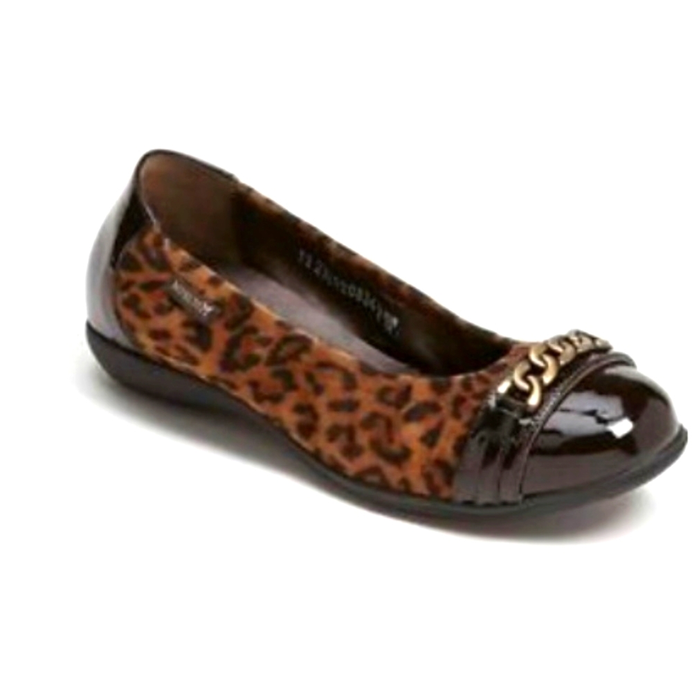 MEPHISTO Alison Leopard Print Suede Ballet Flats. Sz. 7.5.